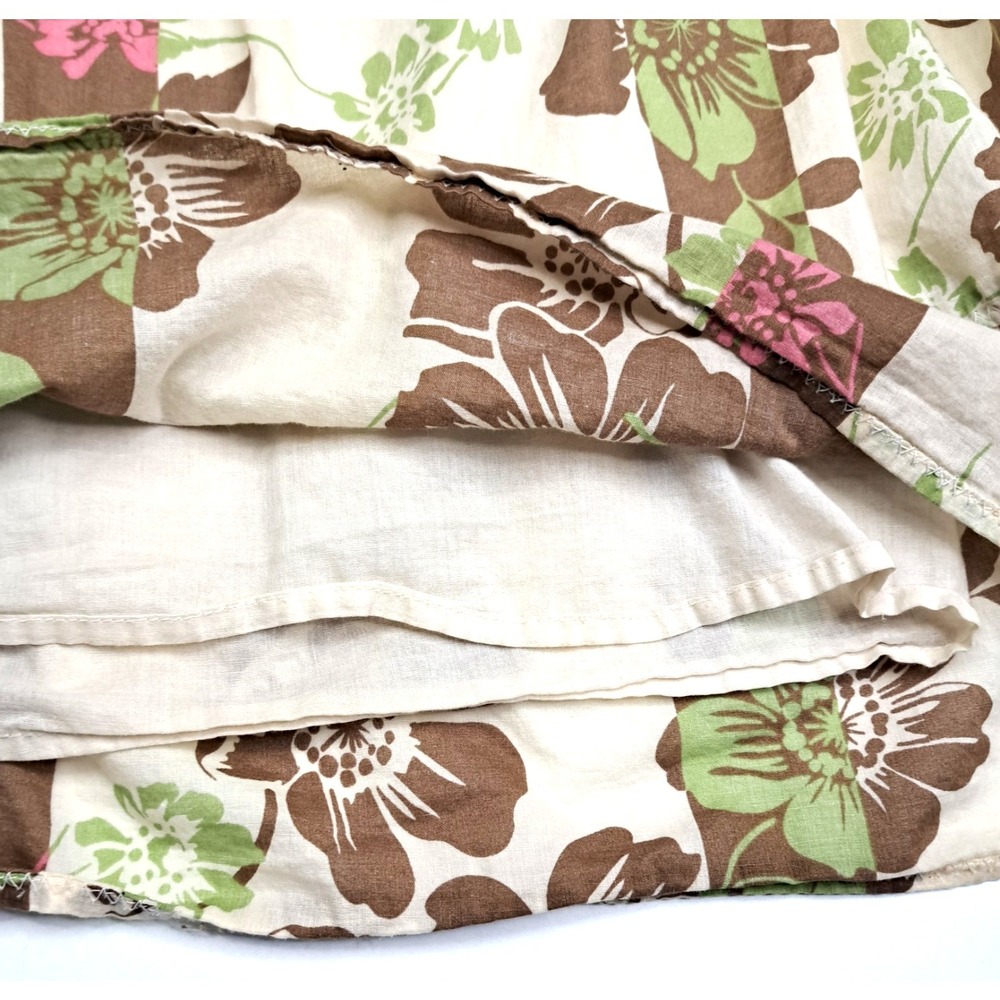 Floral Flirty Pleated A-Line Skirt Size 6 100% Cotton 90's Y2K Cottage Feminine - Picture 2 of 7
